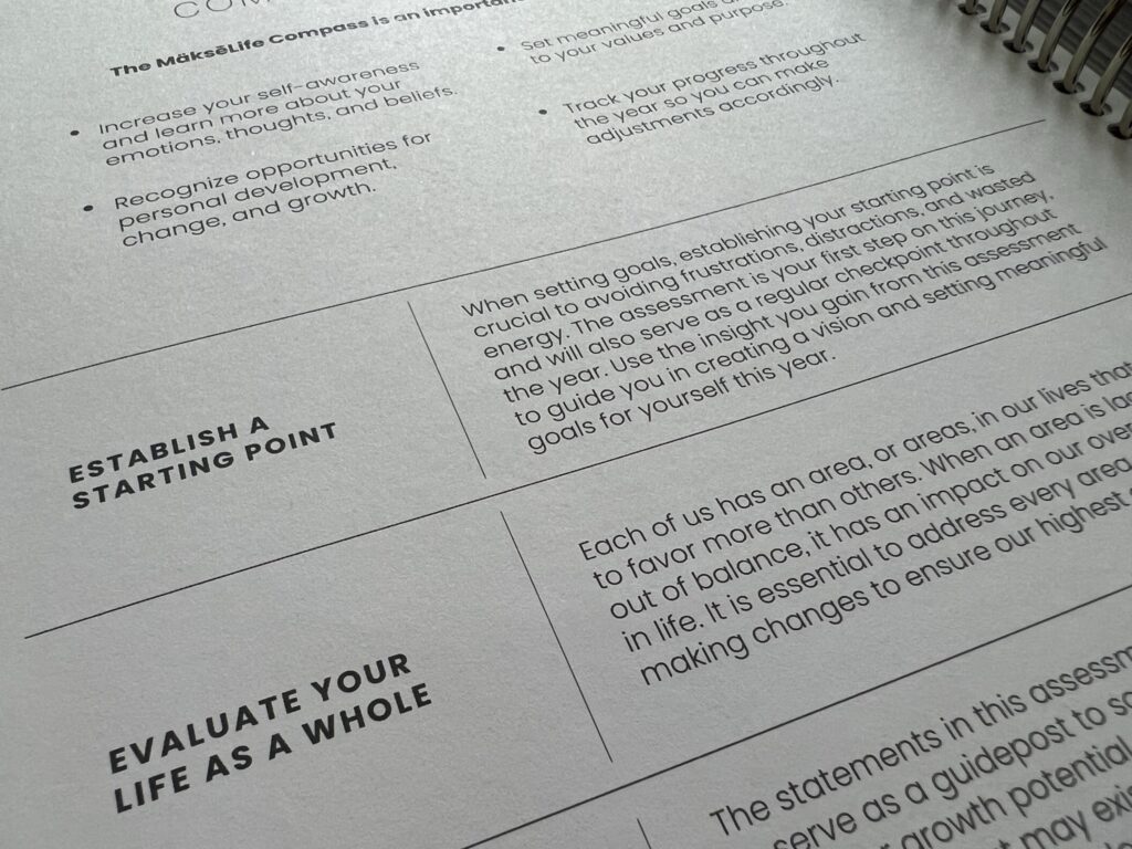 Close-up of a portion of the goal-setting pages.
2024 Makselife planner review.