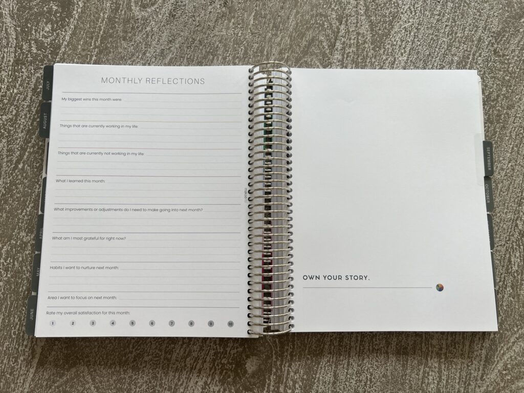 Monthly reflections.
2024 Makselife planner review.